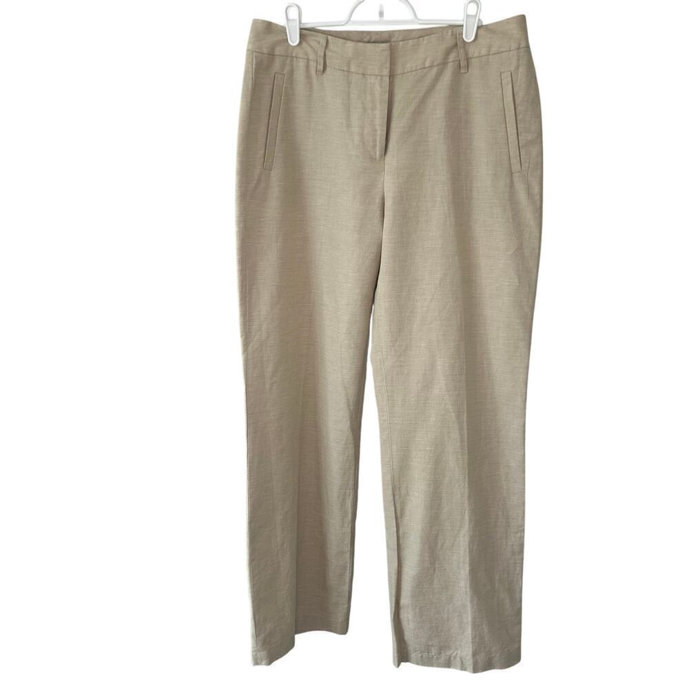 Pendleton women's‎ linen blend beige straight leg mid rise pants size 10 P